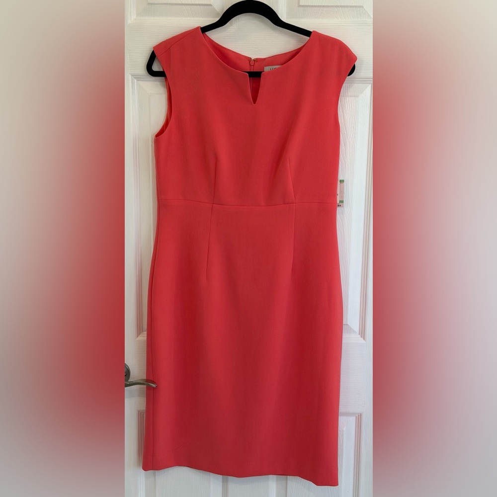 Kasper Vibrant Coral Midi Dress